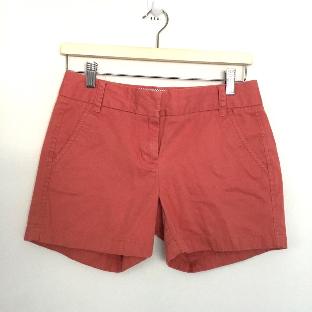 J. CREW Womens Chino Shorts US 0 XS W30 Orange/Red Cotton 68925 - Picture 1 of 6